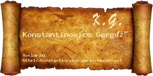 Konstantinovics Gergő névjegykártya